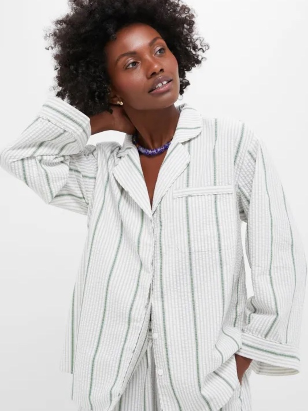 NWT Tuckernuck Mondego Stripe Seersucker Reya Top -Medium